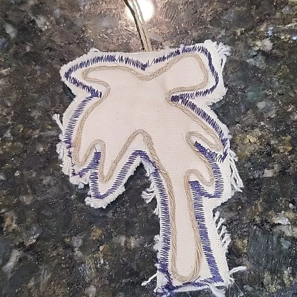 Canvas Blue, Green Tan, Orange Beach Theme Bag Purse Palm Trees, Hibiscus, Surf - Picture 7 of 14